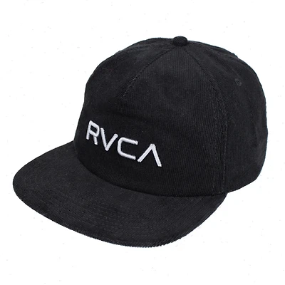 Men's  Black RVCA Cord Snapback Hat