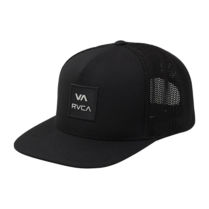 Men's RVCA Black All The Way Tech Adjustable Trucker Hat
