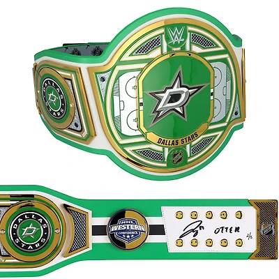 Jake Oettinger Dallas Stars Autographed WWE Legacy Title Belt with "Otter" Inscription