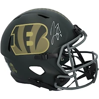 Joe Burrow Cincinnati Bengals Autographed Riddell 2025 Salute To Service Speed Replica Helmet
