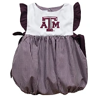 Girls Infant Vive La Fete Maroon Texas A&M Aggies Gingham Puffy Bubble Dress