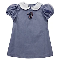 Girls Infant Vive La Fete Navy Columbus State Cougars Gingham Puffy A-Line Dress