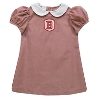 Girls Infant Vive La Fete Red Bradley Braves Gingham Puffy A-Line Dress