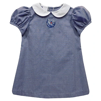 Girls Infant Vive La Fete Blue Belmont Bruins Gingham Puffy A-Line Dress