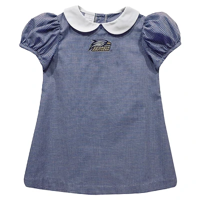 Girls Infant Vive La Fete Navy Georgia Southern Eagles Gingham Puffy A-Line Dress