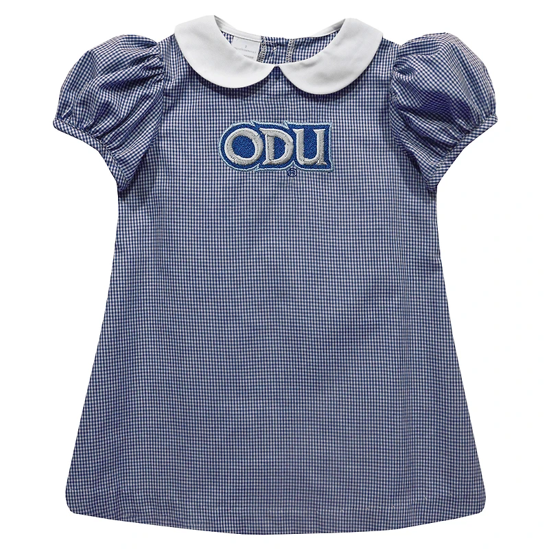 Girls Infant Vive La Fete Blue Old Dominion Monarchs Gingham Puffy A-Line Dress