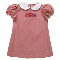Girls Infant Vive La Fete Red Ole Miss Rebels Gingham Puffy A-Line Dress