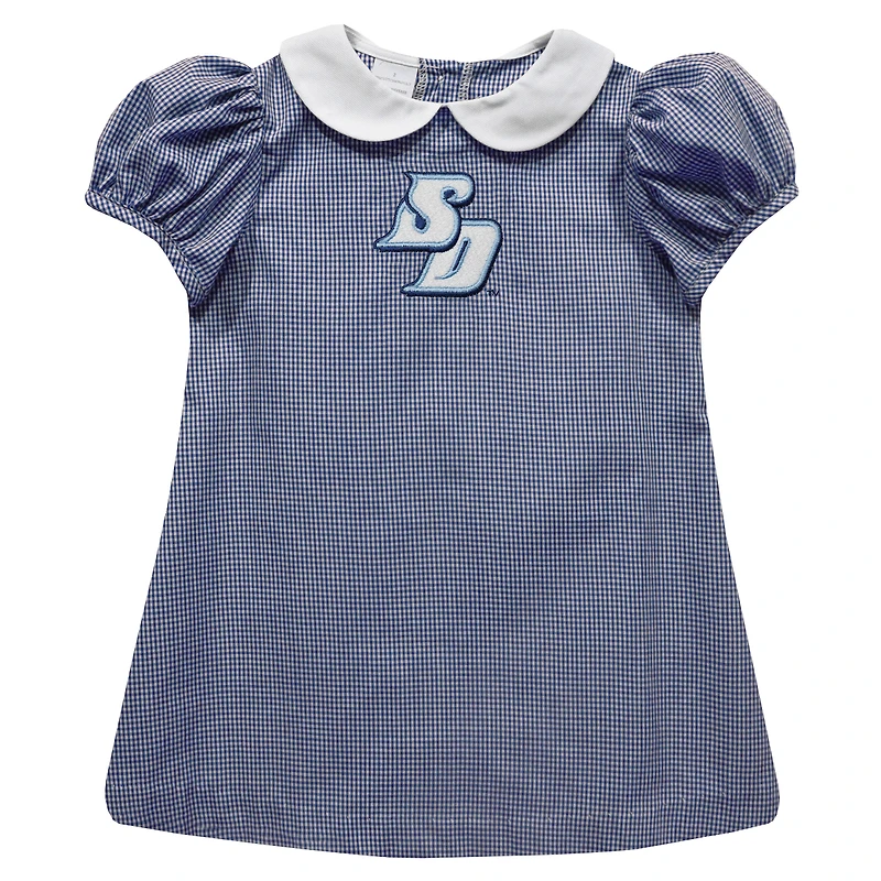 Girls Infant Vive La Fete Navy San Diego Toreros Gingham Puffy A-Line Dress
