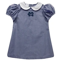 Girls Infant Vive La Fete Navy Mississippi College Choctaws Gingham Puffy A-Line Dress