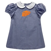 Girls Infant Vive La Fete Navy UTEP Miners Gingham Puffy A-Line Dress