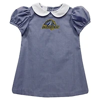 Girls Infant Vive La Fete Navy University of New Haven Chargers Gingham Puffy A-Line Dress