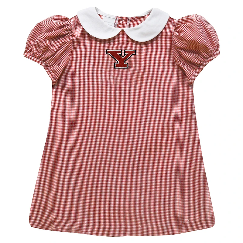 Girls Infant Vive La Fete Red Youngstown State Penguins Gingham Puffy A-Line Dress