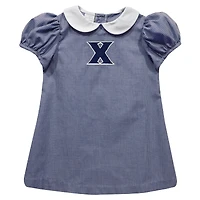 Girls Infant Vive La Fete Navy Xavier Musketeers Gingham Puffy A-Line Dress