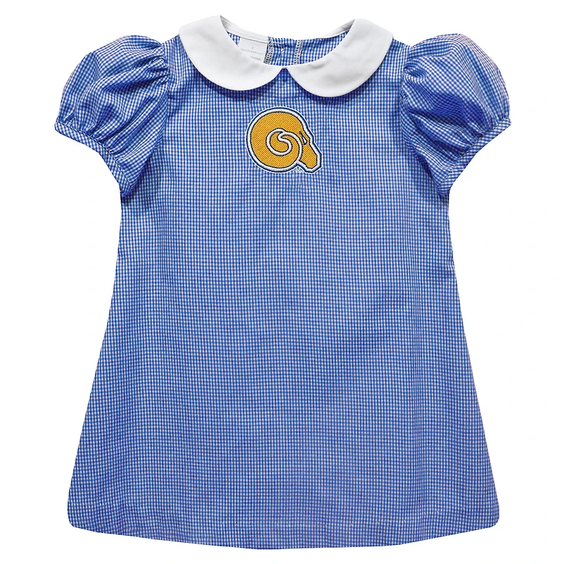 Girls Toddler Vive La Fete Black Albany State Golden Rams Gingham Puffy A-Line Dress