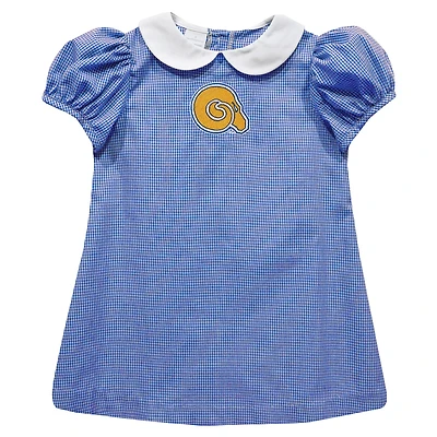 Girls Toddler Vive La Fete Black Albany State Golden Rams Gingham Puffy A-Line Dress