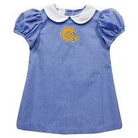 Girls Toddler Vive La Fete Black Albany State Golden Rams Gingham Puffy A-Line Dress
