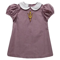 Girls Toddler Vive La Fete Maroon Arizona State Sun Devils Gingham Puffy A-Line Dress