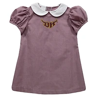 Girls Toddler Vive La Fete Maroon Cal State Dominguez Hills Toros Gingham Puffy A-Line Dress