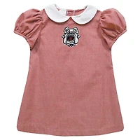 Girls Toddler Vive La Fete Red Fresno State Bulldogs Gingham Puffy A-Line Dress