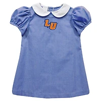 Girls Toddler Vive La Fete Blue Lincoln Lions Gingham Puffy A-Line Dress