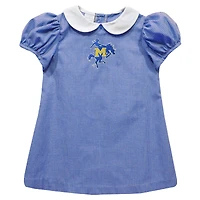 Girls Toddler Vive La Fete Royal McNeese State Cowboys Gingham Puffy A-Line Dress