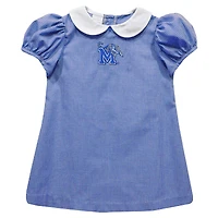 Girls Toddler Vive La Fete Royal Memphis Tigers Gingham Puffy A-Line Dress
