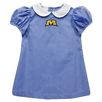 Girls Toddler Vive La Fete Blue Morehead State Eagles Gingham Puffy A-Line Dress