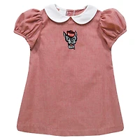 Girls Toddler Vive La Fete Red NC State Wolfpack Gingham Puffy A-Line Dress
