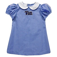 Girls Toddler Vive La Fete Blue Pitt Panthers Gingham Puffy A-Line Dress