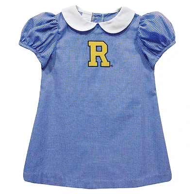 Girls Toddler Vive La Fete Blue Rochester Yellow Jackets Gingham Puffy A-Line Dress