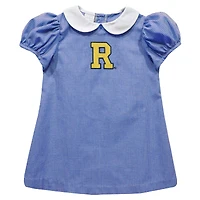 Girls Toddler Vive La Fete Blue Rochester Yellow Jackets Gingham Puffy A-Line Dress