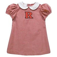 Girls Toddler Vive La Fete Scarlet Rutgers Scarlet Knights Gingham Puffy A-Line Dress