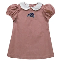 Girls Toddler Vive La Fete Red Stony Brook Seawolves Gingham Puffy A-Line Dress