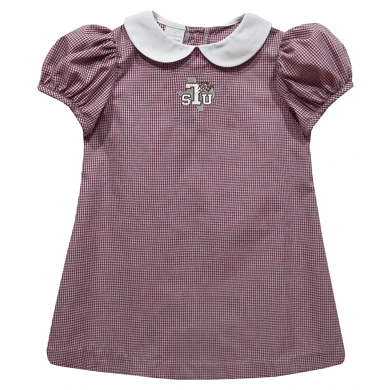 Girls Toddler Vive La Fete Maroon Texas Southern Tigers Gingham Puffy A-Line Dress