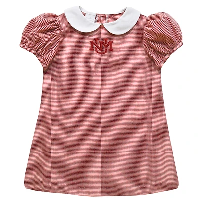 Girls Toddler Vive La Fete Cherry New Mexico Lobos Gingham Puffy A-Line Dress