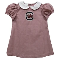 Girls Toddler Vive La Fete Maroon South Carolina Gamecocks Gingham Puffy A-Line Dress
