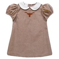 Girls Toddler Vive La Fete Orange Texas Longhorns Gingham Puffy A-Line Dress