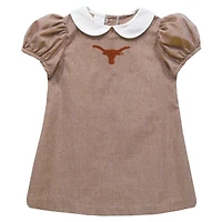 Girls Toddler Vive La Fete Orange Texas Longhorns Gingham Puffy A-Line Dress