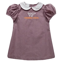 Girls Toddler Vive La Fete Maroon Virginia Tech Hokies Gingham Puffy A-Line Dress