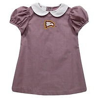 Girls Toddler Vive La Fete Maroon Winthrop Eagles Gingham Puffy A-Line Dress