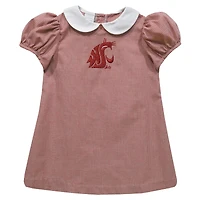 Girls Toddler Vive La Fete Crimson Washington State Cougars Gingham Puffy A-Line Dress