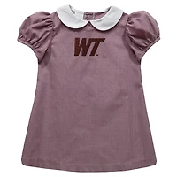 Girls Toddler Vive La Fete Maroon West Texas A&M Buffaloes Gingham Puffy A-Line Dress