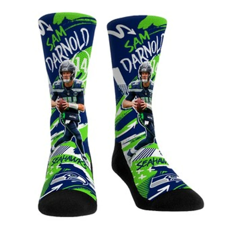 Unisex Youth Rock Em Socks Sam Darnold College Navy Seattle Seahawks Playmaker Crew Socks