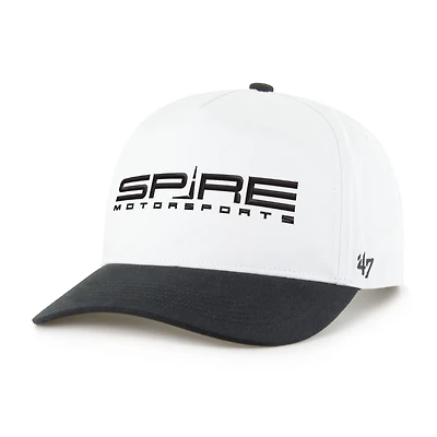 Men's '47  White/Black Spire Motorsports NASCAR Two-Tone Team Adjustable Hitch Hat