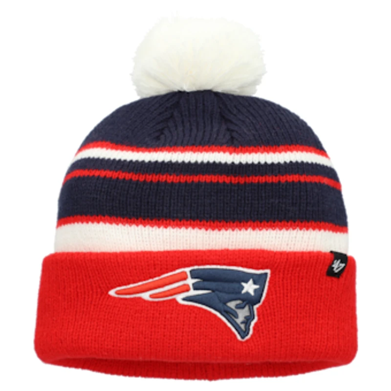 Preschool '47 Red New England Patriots Peewee Cuffed Knit Hat with Pom
