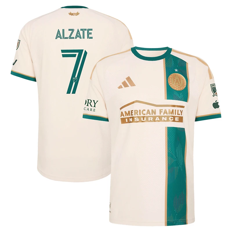 Men's adidas Steven Alzate Tan Atlanta United FC 2026 Spirit of '96 On-Field Authentic Patch Jersey