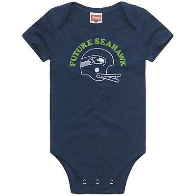 Infant Homage College Navy Seattle Seahawks Future Fan Tri-Blend Bodysuit