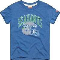 Toddler Homage  Royal Seattle Seahawks Helmet Retro Tri-Blend T-Shirt