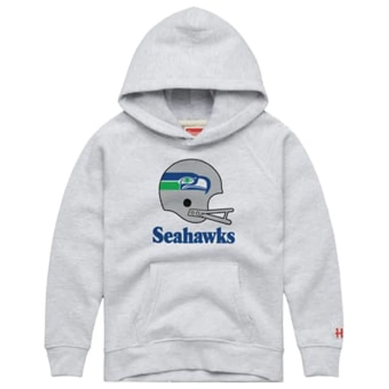 Toddler Homage  Ash Seattle Seahawks Big Helmet Tri-Blend Hoodie