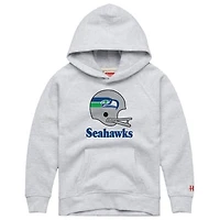 Toddler Homage  Ash Seattle Seahawks Big Helmet Tri-Blend Hoodie